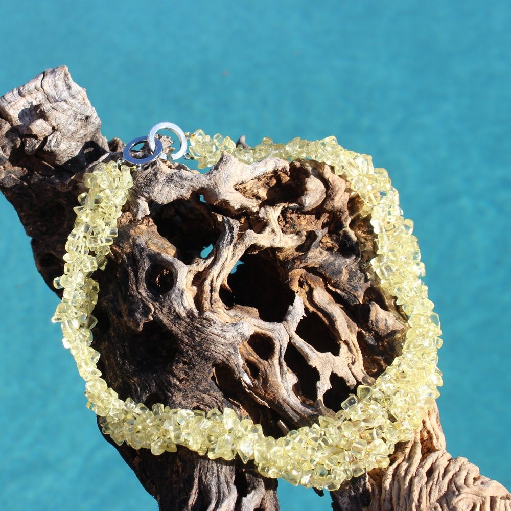 The Cleopatra Collection/ Light Yellow Glass Necklace